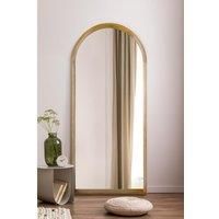 Mirroroutlet Naturalis - Solid Oak Framed Arched Full Length Leaner Wall Mirror 75inch X 33inch 190Cm X 85Cm