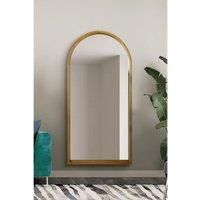 Mirroroutlet Naturalis - Solid Oak Framed Arched Full Length Leaner Wall Mirror 71inch X 35inch 180Cm X 90Cm