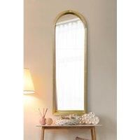 Mirroroutlet Naturalis - Solid Oak Framed Arched Wall Mirror 47inch X 16inch 120Cm X 40Cm
