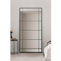 Mirroroutlet Tabula - New Black Metal Framed Window Wall Or Leaner Mirror 71inch X 35inch 180Cm X 90Cm
