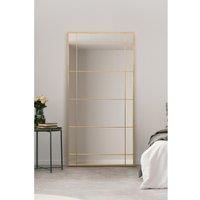Mirroroutlet Tabula - New Gold Metal Framed Window Wall Or Leaner Mirror 71inch X 35inch 180Cm X 90Cm