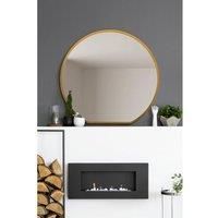 Mirroroutlet Circulus - Gold Framed Flat Bottom Circular Wall Mirror - Perfect For The Mantle 41inch X 39inch 105Cm X 100Cm