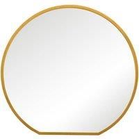Mirroroutlet Circulus - Gold Framed Flat Bottom Circular Garden Wall Mirror - 41'' x 39'' (105cm x 100cm)