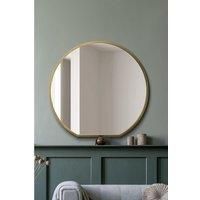 Mirroroutlet Circulus - Gold Framed Flat Bottom Circular Wall Mirror - Perfect For The Mantle 50inch X 47inch 126Cm X 120Cm