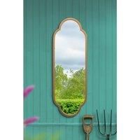 Mirroroutlet Duplici - New Gold Metal Framed Double Arched Oval Outdoor Garden Wall Mirror 40inch X 14inch 102Cm X 35 5Cm
