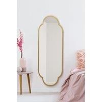 Mirroroutlet Duplici - New Gold Metal Framed Double Arched Oval Wall Mirror 59inch X 20inch 150Cm X 52Cm
