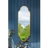 Mirroroutlet Duplici - New Gold Metal Framed Double Arched Oval Outdoor Garden Wall Mirror 59inch X 20inch 150Cm X 52Cm