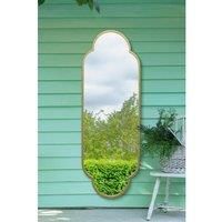 Mirroroutlet Duplici - New Gold Metal Framed Double Arched Oval Outdoor Garden Wall Mirror 67inch X 23inch 170Cm X 59M