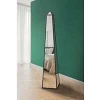 Mirroroutlet Obelisk - New Black Metal Edged Mirrored Ornament 59inch X 12inch X 12inch 150Cm X 30Cm X 30Cm
