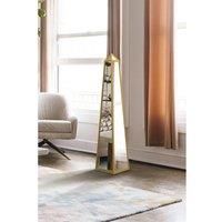 Mirroroutlet Obelisk - New Gold Metal Edged Mirrored Ornament 47inch X 10inch X 10inch 120Cm X 25Cm X 25Cm