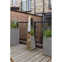 Mirroroutlet Obelisk - New Gold Metal Edged Mirrored Outdoor Garden Ornament 47inch X 10inch X 10inch 120Cm X 25Cm X 25Cm