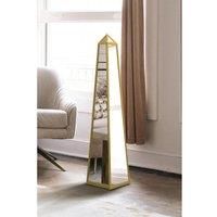 Mirroroutlet Obelisk - New Gold Metal Edged Mirrored Ornament 39inch X 8inch X 8inch 100Cm X 20Cm X 20Cm