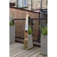 Mirroroutlet Obelisk - New Gold Metal Edged Mirrored Outdoor Garden Ornament 39inch X 8inch X 8inch 100Cm X 20Cm X 20Cm
