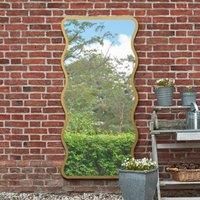 Fluctus Wavy Rectangle Indoor Outdoor Full Length Wall Mirror