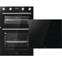 Hisense BI6095HIGUK Built In 0cm Electric Double Oven A/A Oven & Hob Pack Black