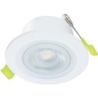 Integral LED EcoGuard Fire Rated IP65 Integrated Downlight Dimmable 5W 600lm 3000k Warm in White Steel/Alu/Polycarbonate