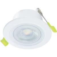 Integral LED EcoGuard Fire Rated IP65 Integrated Downlight Dimmable 5W 600lm 4000k Cool in White Steel/Alu/Polycarbonate