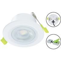 Integral LED EcoGuard Fire Rated IP65 Integrated Downlight Dimmable 5W 600lm RGB Smart Controlled in White Steel/Alu/Polycarbonate