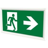 Integral LED Slimline Self Test Emergency Exit Box IP20 Self Test in White Polycarbonate