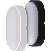 Integral LED Tough Shell Compact Oval Bulkhead IP65 10W 1000lm 3CCT PIR in White And Black Trims Polycarbonate