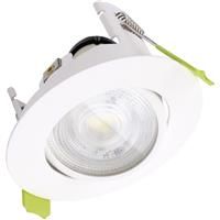 Integral LED Evofire Fire Rated Downlight 85mm IP20 Tilitable in White Steel