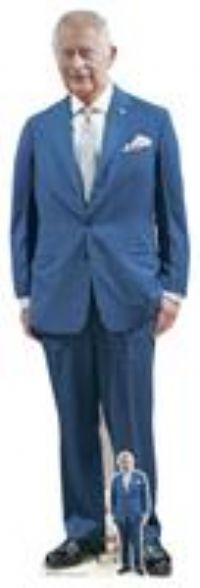 STAR CUTOUTS SC4118 King Charles Blue Suit Lifesize Cardboard Cutout With Mini British Royal Family