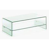 COFFEE TABLE RECTANGULAR TEA OCCASIONAL DESK ANGOLA CLEAR 12MM TEMPERED GLASS