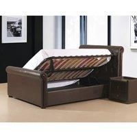 Caxton PU Faux Leather King Bed Brown