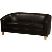Clare Faux Leather 3 Seater Sofa Brown