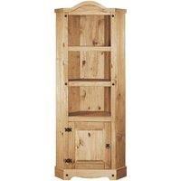 Corona Corner Display Unit, Distressed Wax Pine