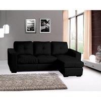 Darwen Bonded Faux Leather Corner Chaise Sofa Black