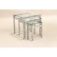 Epsom Nest Of Tables Chrome And Glass
