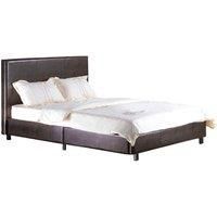 Fusion PU Faux Leather Double Bed Brown