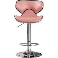 Heartlands Furniture Hillside Adjustable Height Bar Stool Pair Chrome and Pink