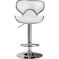 Heartlands Furniture Hillside Adjustable Height Bar Stool Pair Chrome and White