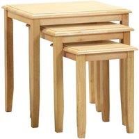 Kingfisher Solid Rubberwood Nest of Tables Natural