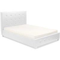 Lattice PU Faux Leather Double Bed White