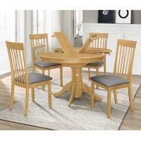 Heartlands Furniture Leicester Dining Set with 4 Chairs Light Oak
