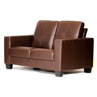 Leigh Bonded and Faux Leather 2 Seater Sofa Brown