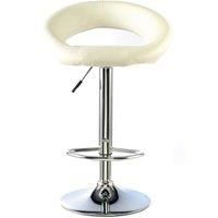 Heartlands Furniture Murry Adjustable Height Bar Stool Chrome and White