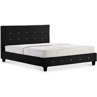 Quartz PU Faux Leather Single Bed Black