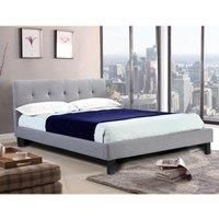Hollywell Linen Fabric King Size Bed Grey