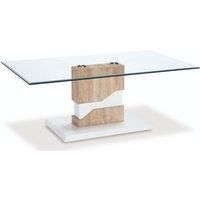 Milton Glass Coffee Table White And Natural