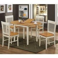 Heartlands Furniture Stacey White Extending Dining Set with 4 Chairs