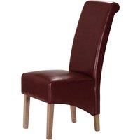 Heartlands Furniture Set Of 2 Trafalgar Rubberwood Leg Chairs With Faux Leather Seats - Red