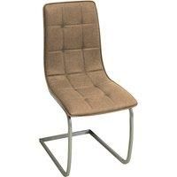 Heartlands Furniture Set Of 2 Olivia Faux Leather Chairs - Chrome/Brown