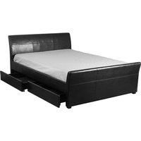 Viva 4 Drawer PVC Faux Leather Double Bed Black
