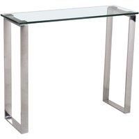 Carter Glass Console Table With Stainless Steel Legs