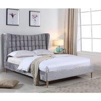 Mahala Crushed Velvet King Size Bed Silver Grey