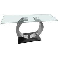 Phoenix Glass Console Table With Stainless Steel Base